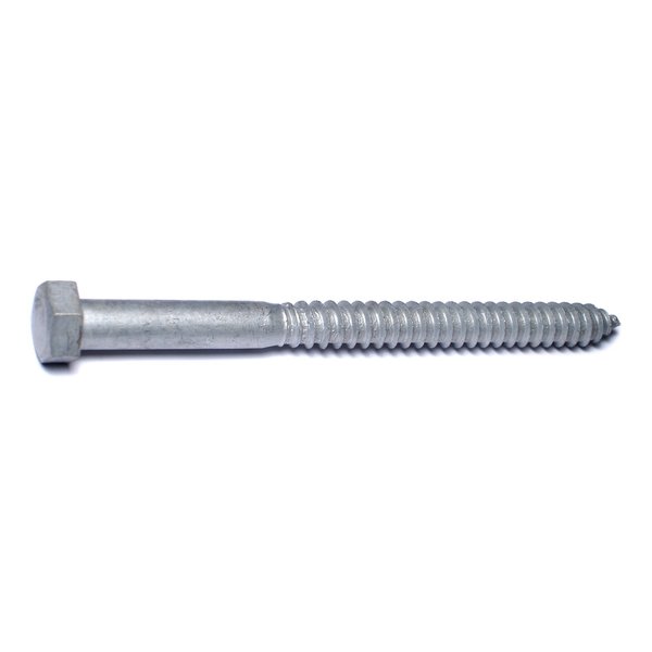 Midwest Fastener Lag Screw, 5/8 in, 8 in, Steel, Hot Dipped Galvanized Hex Hex Drive, 15 PK 53480